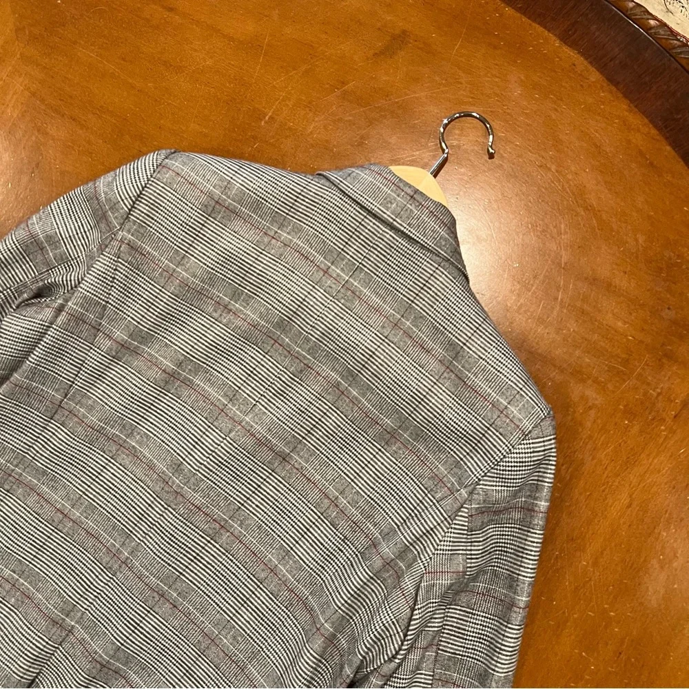 Evereve Dawson Plaid Blazer Grey Multi Small Careerwear Office Button‎ Front